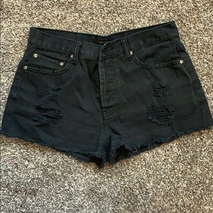 Forever 21 High Rise Black Jean Shorts Size 27